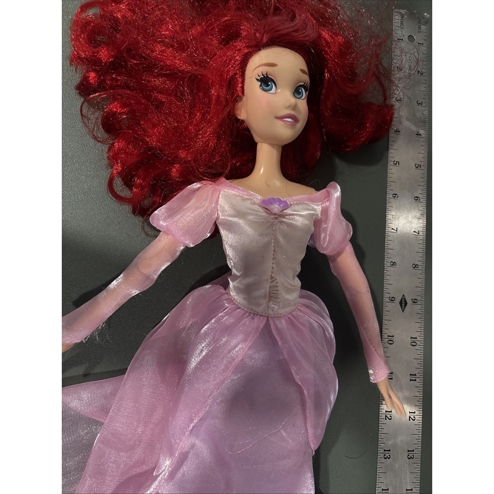 Disney Store The Little Mermaid Ariel Singing Doll 16 Inch Pink Dress with Stand